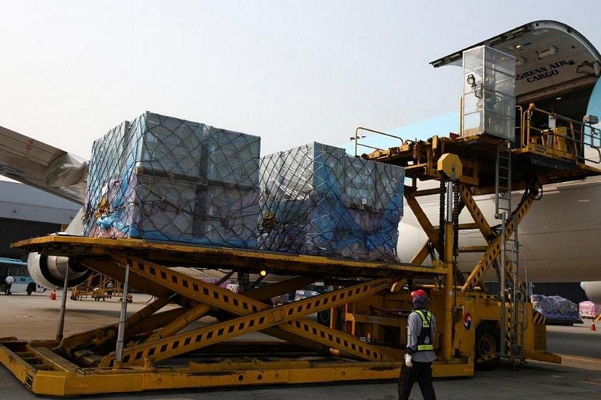 International freight volumes will likely return to strength over the next five years, with the Middle East and Africa leading the growth, the International Air Transport Association (IATA) said on Wednesday. -- PHOTO: BLOOMBERG