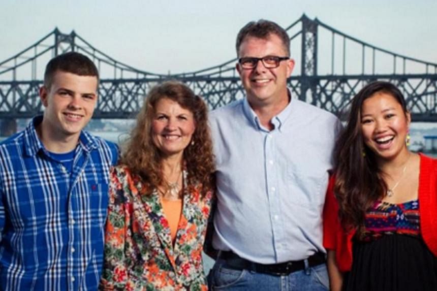 Canada's Kevin Garratt (second, right), his wife Julia Dawn Garatt (second, left) and his children Peter and Hannah, pose for a family picture in Dandong, in this undated handout provided to Reuters by Kevin's son Simeon Garatt. Kevin and Julia Garra