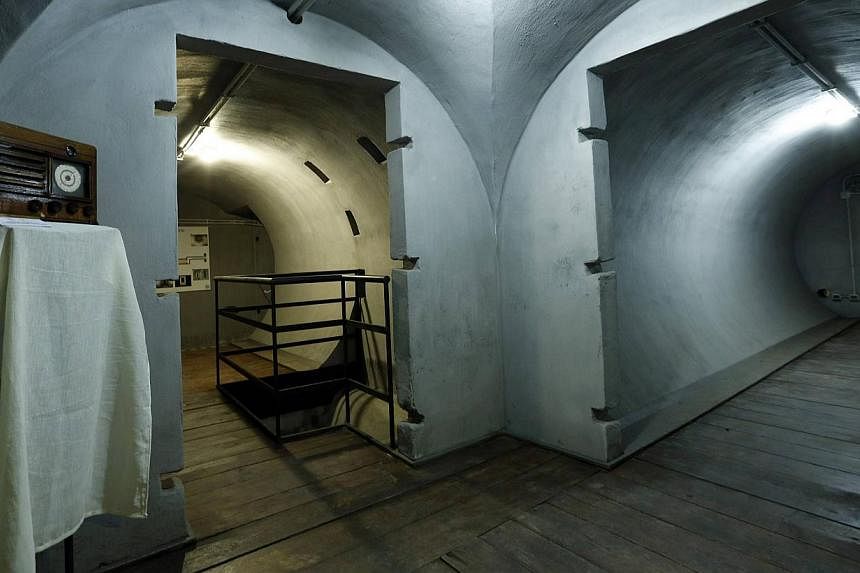 A passageway is pictured inside a secret bunker of Fascist leader Benito Mussolini that was built between 1942 and 1943 under his private residence at Villa Torlonia in Rome, Oct 25, 2014. -- PHOTO: REUTERS