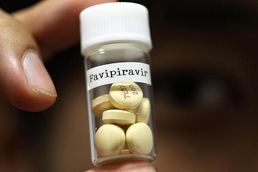 Tablets of Avigan (generic name : Favipiravir), a drug approved as an anti-influenza drug in Japan and developed by drug maker Toyama Chemical, a subsidiary of Fujifilm, are displayed at Fujifilm's headquarters in Tokyo, Japan on Oct 22, 2014. Fujifi