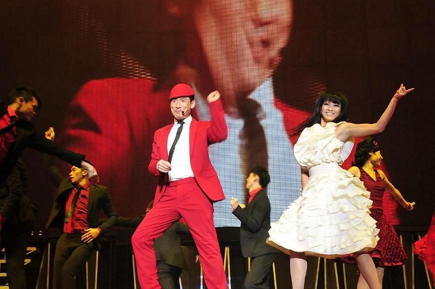 Hong Kong's Heavenly King Jacky Cheung performing at the Singapore Indoor Stadium on Aug 26, 2011. -- PHOTO:&nbsp;UNUSUAL ENTERTAINMENT PTE LTD