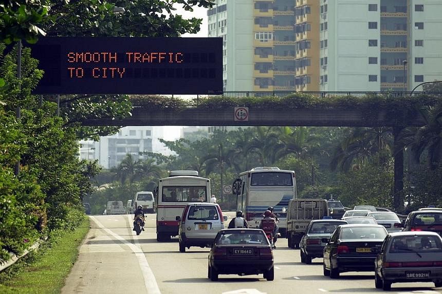 Motorists can look forward to new electronic signboards on major roads and expressways from Nov 2. -- PHOTO: ST FILE
