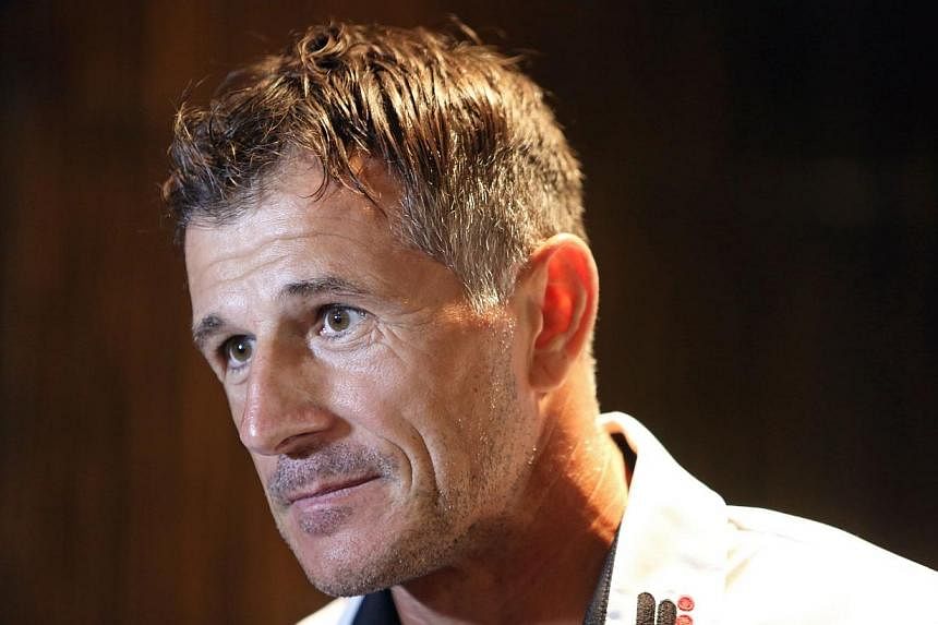 At the grand old age of 44, former national football team striker Aleksandar Duric is finally hanging up his scoring boots for good on Friday when he plays his last professional match. -- ST PHOTO:&nbsp;EDWARD TEO FOR THE STRAITS TIMES