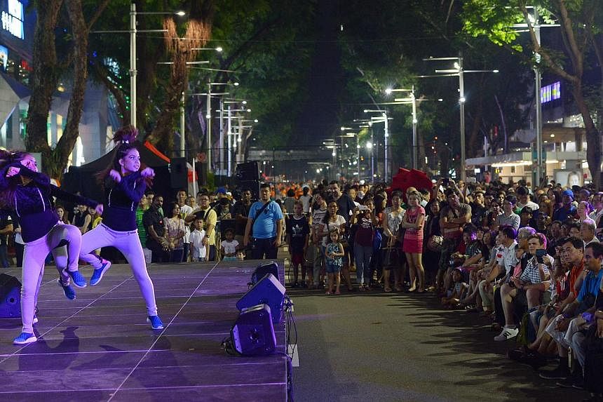 The first edition of Pedestrian Night earlier this month saw tennis players "taking over" a stretch of Orchard Road. This Saturday, it will be the turn of yoga enthusiasts.