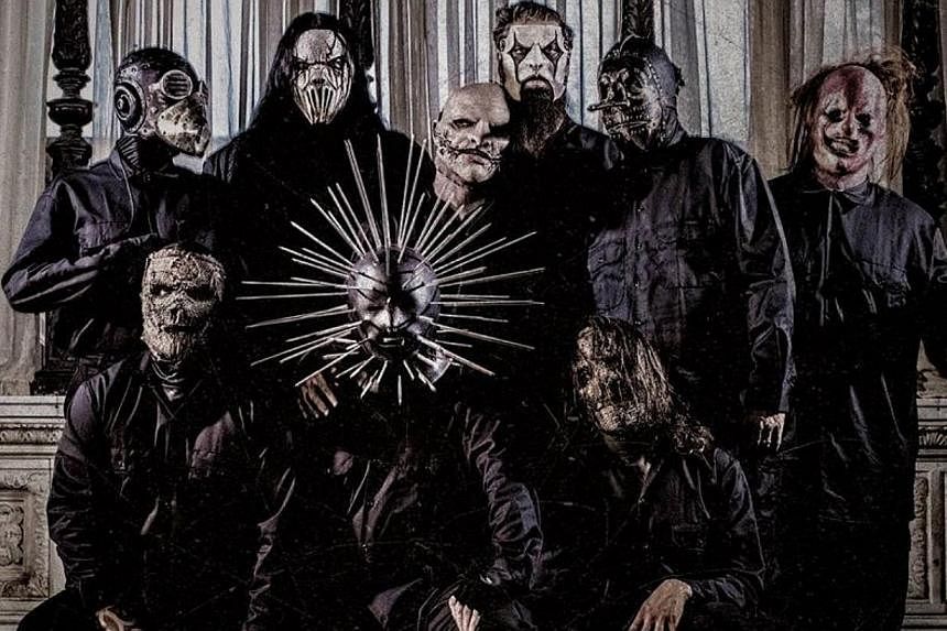 Heavy metal rockers Slipknot's record 5: The Gray Chapter took the lead on the weekly United States Billboard chart on Oct 29, 2014. -- PHOTO: ROADRUNNER RECORDS