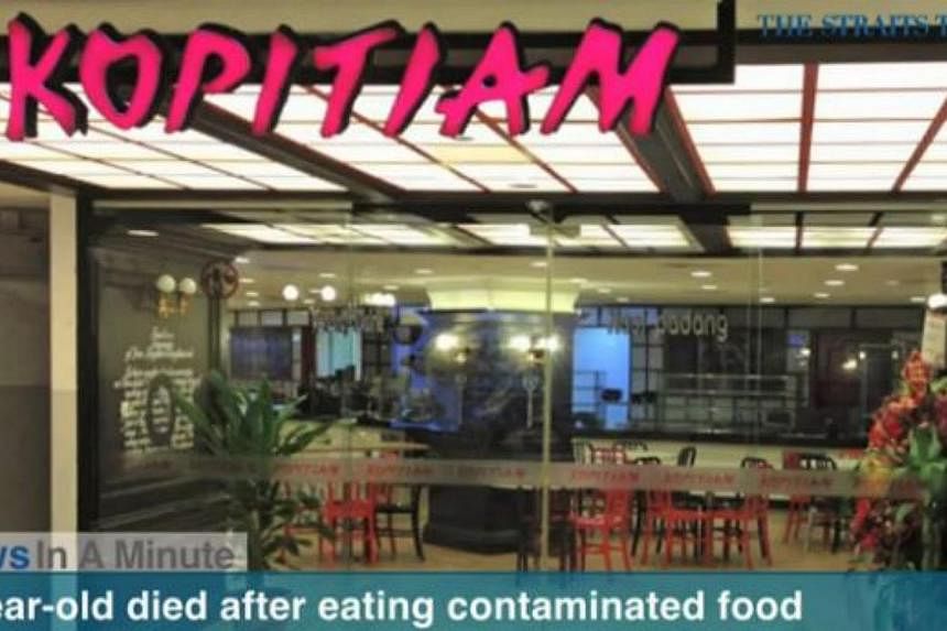 In today's News In A Minute, we look at how a four-year-old boy died four days after eating contaminated food from a nasi padang stall at Kopitiam food court at Northpoint Shopping Centre. -- PHOTO: SCREENGRAB FROM YOUTUBE