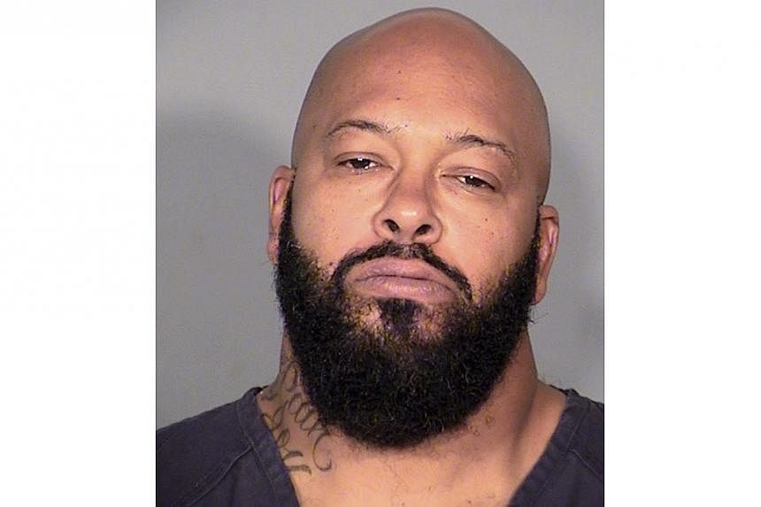 Hip-hop mogul Marion "Suge" Knight is shown in this police booking photo provided by the Las Vegas Metro Police Department (LVMPD) in Las Vegas, Nevada on Oct 28, 2014. -- PHOTO: REUTERS