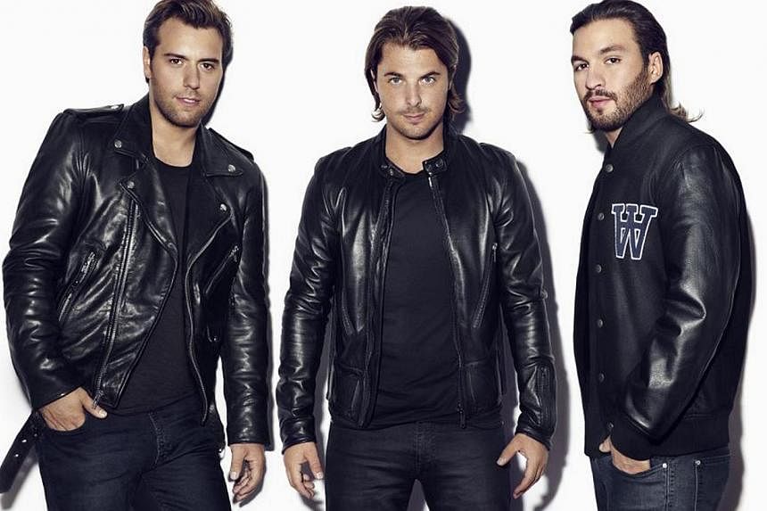 Steve Angello (right) along with&nbsp;Sebastian Ingrosso (left) and Axwell (centre) of dance music trio, Swedish House Mafia. -- PHOTO:&nbsp;MIDAS PROMOTIONS