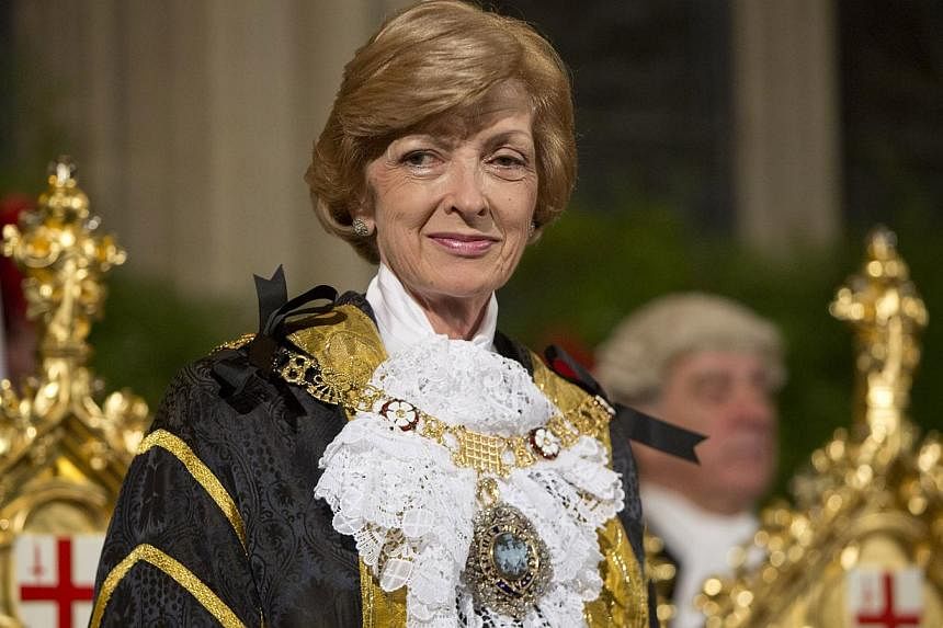 Lord Mayor of London Fiona Woolf attends the Lord Mayor's Banquet at the Guildhall in the City of London in this file photograph dated Nov 11, 2013. A major public inquiry into the British state's failure to stop decades of child sex abuse, and wheth