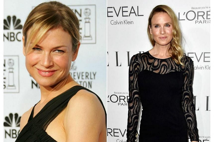 Renee Zellweger in 2006 (left) and in 2014 (right). -- PHOTO: AFP