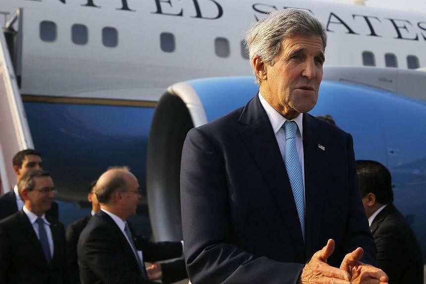 US Secretary of State John Kerry arriving in Jakarta on&nbsp;Oct 20, 2014. He said on Tuesday, ahead of a high-profile trip that includes a stop in Beijing, that the&nbsp;relationship between the United States and China is the "most consequential" in