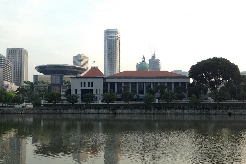 The view from Boat Quay at 7.30am on Nov 4, 2014. -- ST PHOTO: CAROLINE CHIA