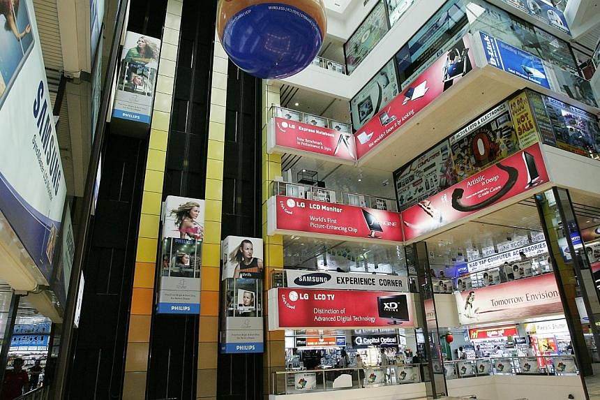 The interior of popular computer mall, Sim Lim Square. -- PHOTO: ST FILE