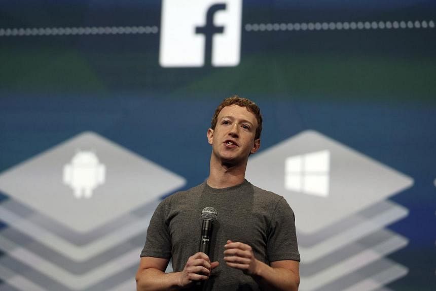 Facebook CEO Mark Zuckerberg speaks during his keynote address at Facebook's f8 developers conference in San Francisco, California in this April 30, 2014, file photo. -- PHOTO: REUTERS