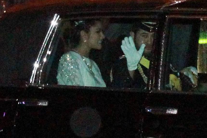 The royal couple, who were married in a private ceremony two weeks ago, reportedly met via social networking site Twitter two years ago. About 1,200 guests attended the gala celebrations to celebrate their wedding last night. Well-wishers braving the