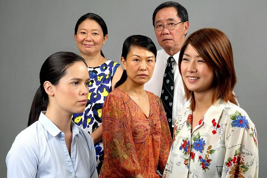 The Way We Go's cast (from far left) Julie Wee, Neo Swee Lin, Lydia Look, Patrick Teoh and Chng Xin Xuan.