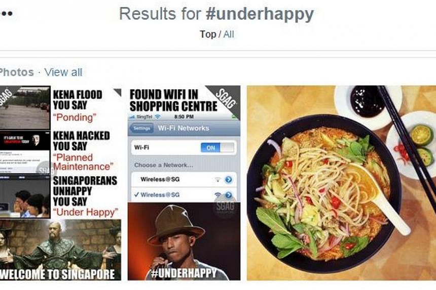 The hashtag #underhappy has been trending on Twitter. -- PHOTO: SCREENGRAB FROM TWITTER