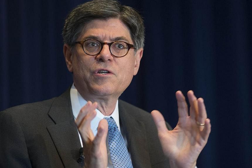 A July 1, 2014 file photo shows US Treasury Secretary Jacob Lew speaking at a forum hosted by the US-China Business Council in Washington, DC. The United States warned Nov 12, 2014 that the global economy cannot endure a "European lost decade", criti