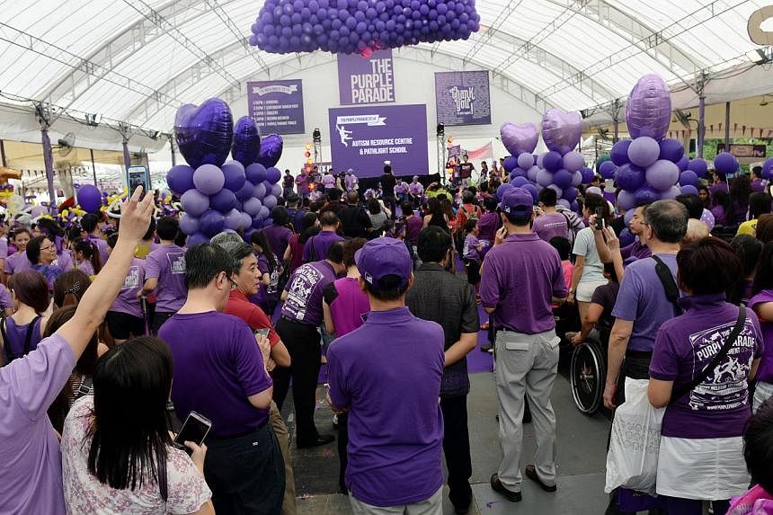 The Purple Parade at Hong Lim Park. -- ST PHOTO: AZIZ HUSSIN