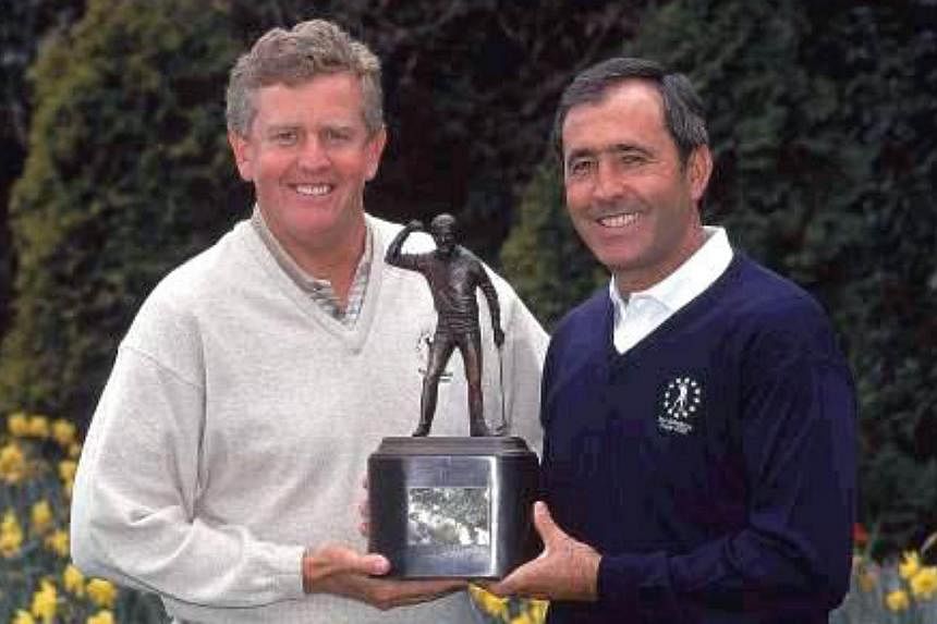 The late Seve Ballesteros (right) with fellow golfer&nbsp;Colin Montgomerie in an undated file photo.&nbsp;Javier Ballesteros, eldest son of the late Seve, has turned professional at the age of 24 and will begin his career by attempting to qualify fo