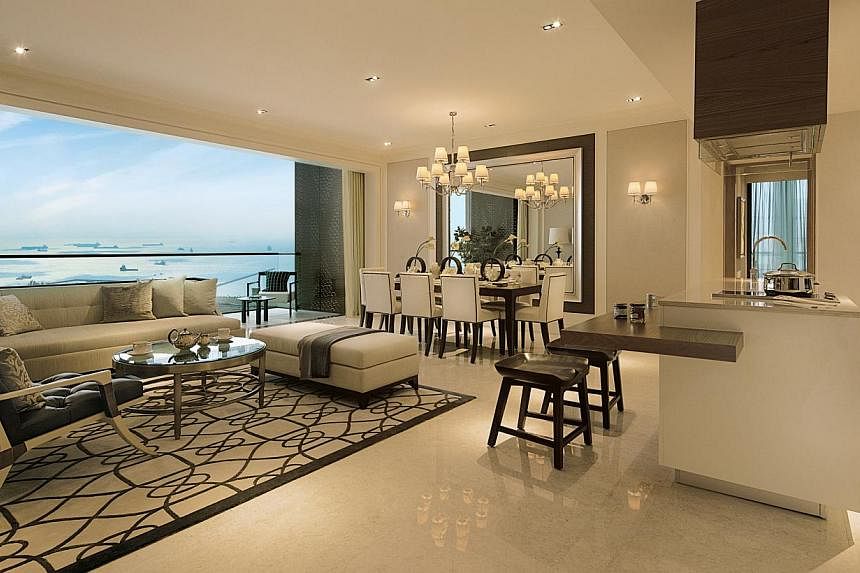 A 4-bedroom unit at Marina One Residences. Home buyers bought slightly more condo units last month.&nbsp;-- PHOTO: CONDO DEVELOPER M+S PTE LTD&nbsp;