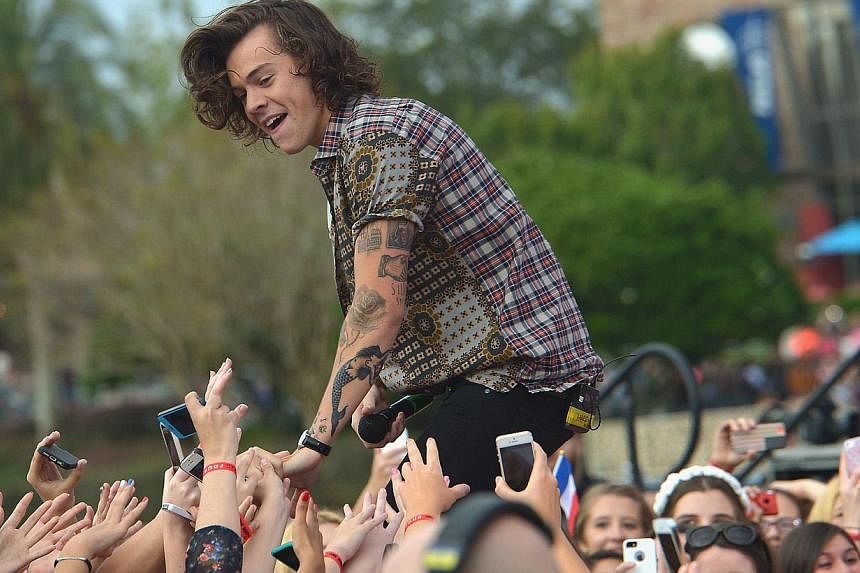 Harry Styles of One Direction appears on NBC's Today Show to release their new album Four at Universal City Walk At Universal Orlando on Nov 17, 2014 in Orlando, Florida.&nbsp;