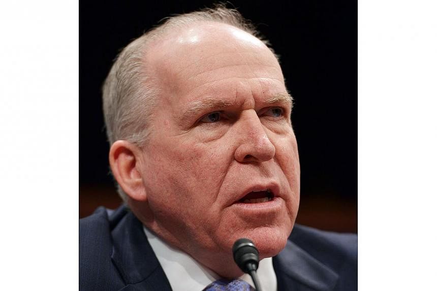 This Feb 4, 2014 file photo shows Central Intelligence Agency Director John Brennan as he testifies before the House Select Intelligence Committee on worldwide threats at the US Capitol. -- PHOTO: AFP