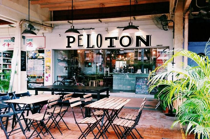 Cafes in Changi include The Coastal Settlement (left) in leafy Netheravon Road and Peloton Coffee & Juice Bar (above) in Changi Village Road.