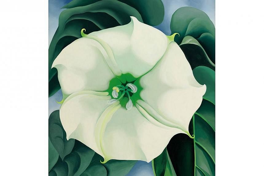 Georgia O’Keeffe’s Jimson Weed/White Flower No. 1 which sold at a Sotheby's New York auction for US$44.4 million on Nov 20, 2014. -- PHOTO: GEORGIA O’KEEFFE MUSEUM