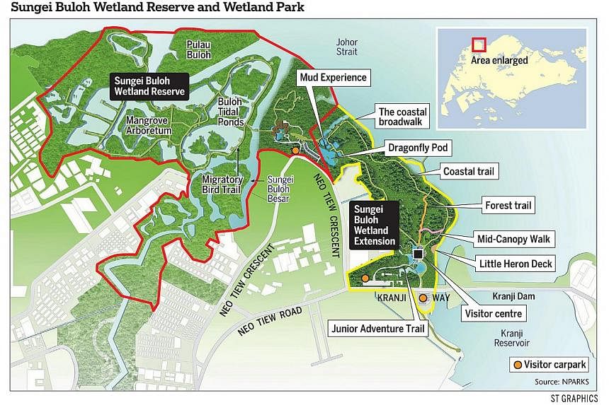 The map of Sungai Buloh Wetland reserve featuring the new highlights. -- ST GRAPHICS