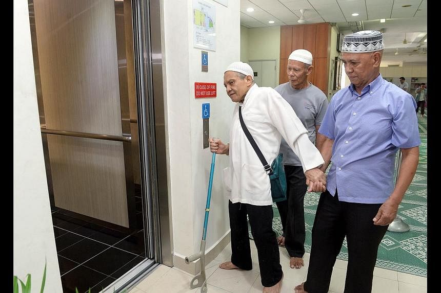 The new lift in the Al-Istiqamah Mosque in Serangoon North improves access to the three-storey main mosque building for the elderly and people with limited mobility.