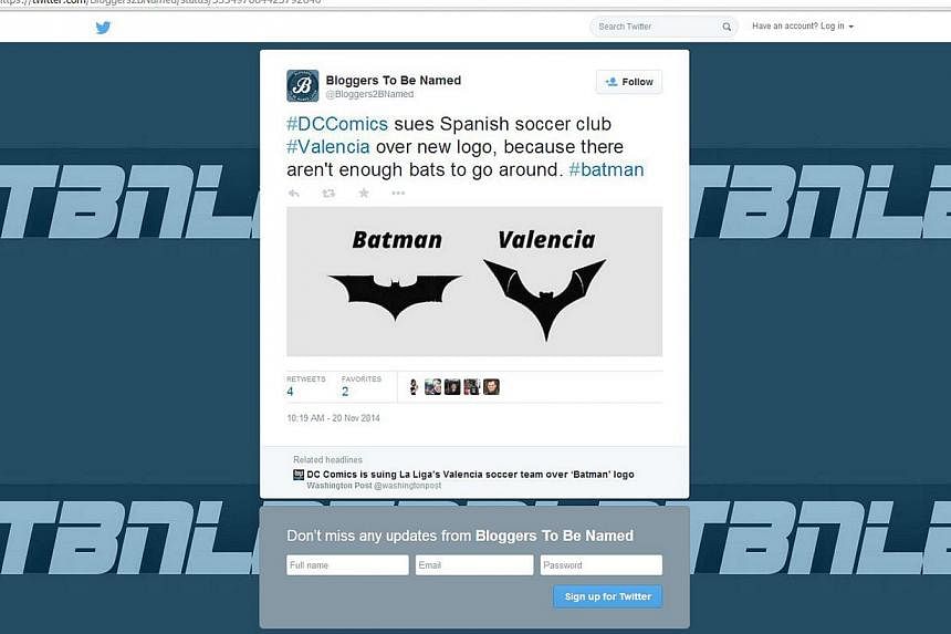 The bat has featured in Valencia's emblem since they were formed in 1919, long before the Batman comic book came out.