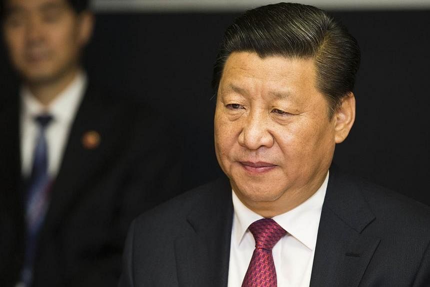 Chinese President Xi Jinping during talks in Auckland on Nov 21, 2014. -- PHOTO: AFP