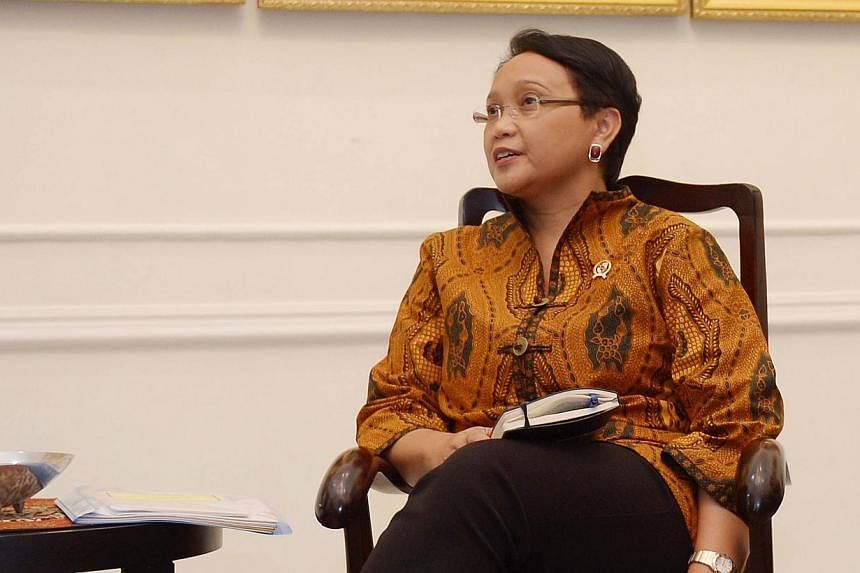 Indonesian Foreign Minister Retno Marsudi will be making her introductory visit to Singapore on Wednesday. -- PHOTO: AFP