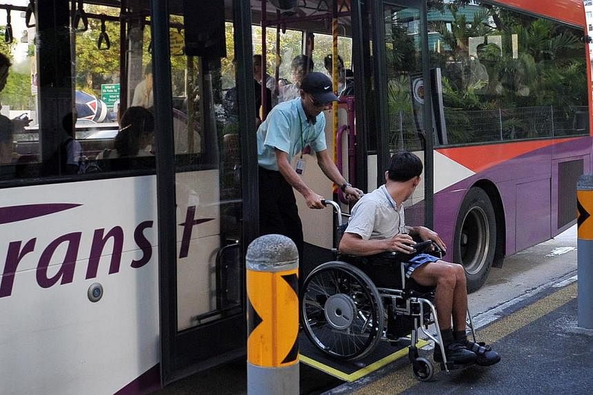 SBS Transit will roll out six new wheelchair-accessible bus services on Dec 3 to mark International Day of Persons with Disabilities. -- PHOTO: ST FILE