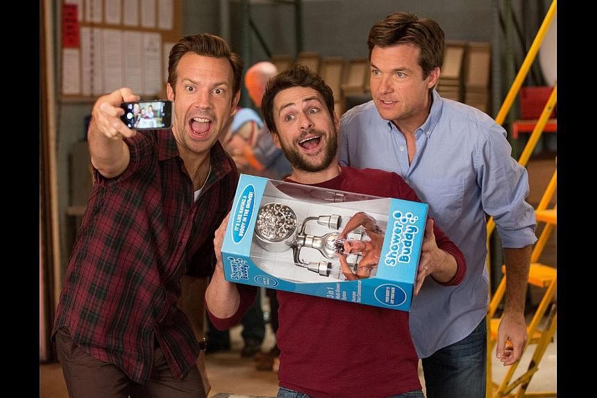 Lazy jokes and predictable set-ups in Horrible Bosses 2, starring (from left) Jason Sudeikis, Charlie Day and Jason Bateman. -- PHOTO: WARNER BROS