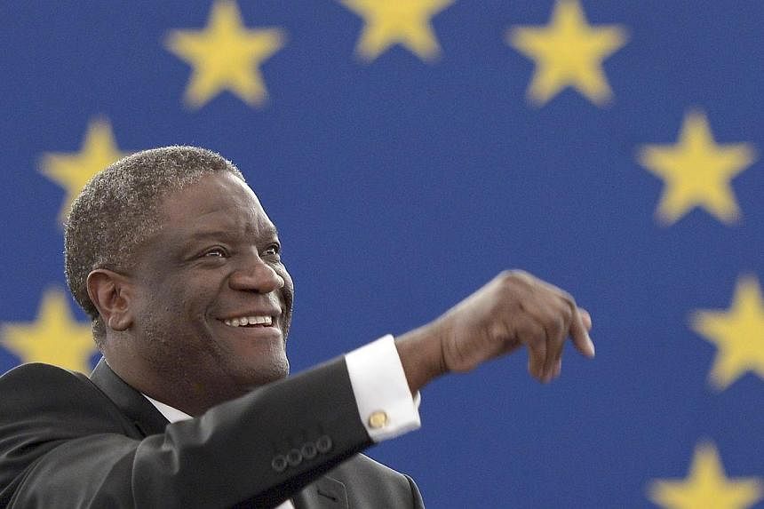 Doctor Denis Mukwege received the European Parliament's prestigious Sakharov human rights prize on Wednesday for his work in helping thousands of gang rape victims in the Democratic Republic of Congo. -- PHOTO: AFP