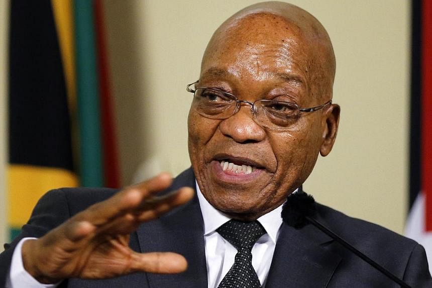 South African President Jacob Zuma (above) will lead a high-profile delegation next week to China, its single largest trading partner, to strengthen investment ties, the government announced Thursday. -- PHOTO: REUTERS