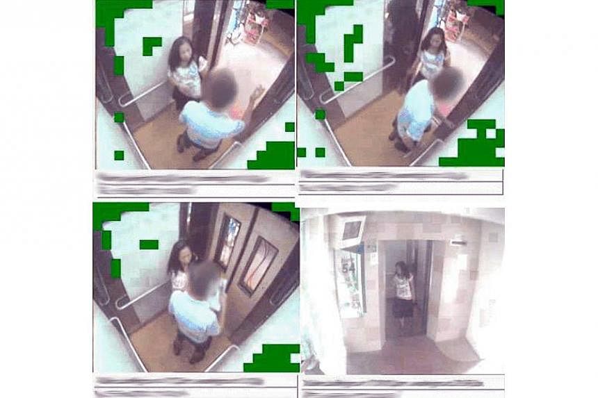 Images from a close-circuit television (CCTV) showing a female pickpocket who got away with more than $2,000 cash from 10 elderly men. -- PHOTO: SINGAPORE POLICE FORCE