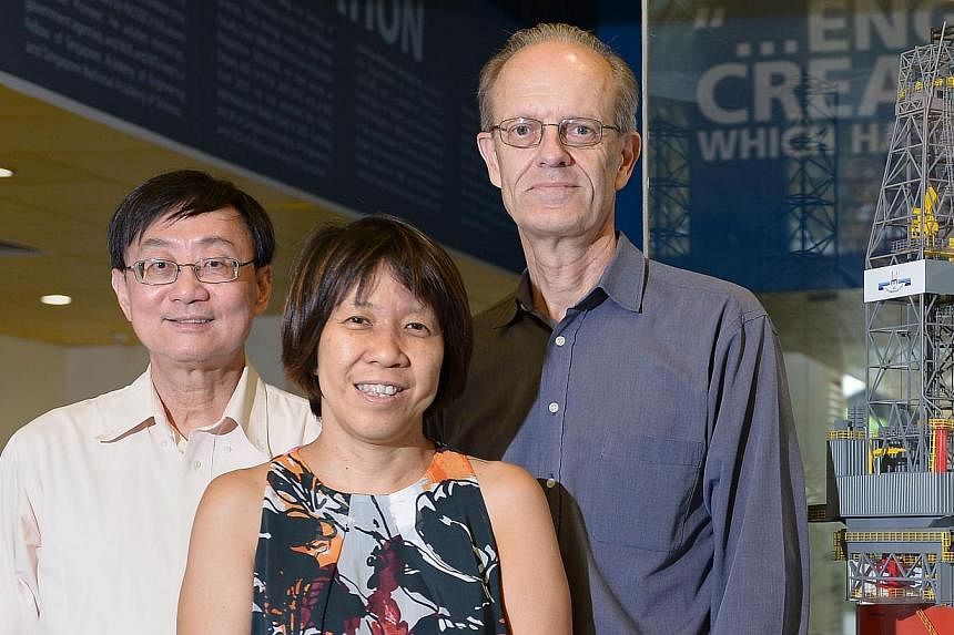 Prof Wong Sek Man (left) and Dr Serena Teo of the Tropical Marine Science Institute and Prof Staffan Kjelleberg of the Singapore Centre on Environmental Life Sciences Engineering are involved in the World Harbour Project to protect native marine spec