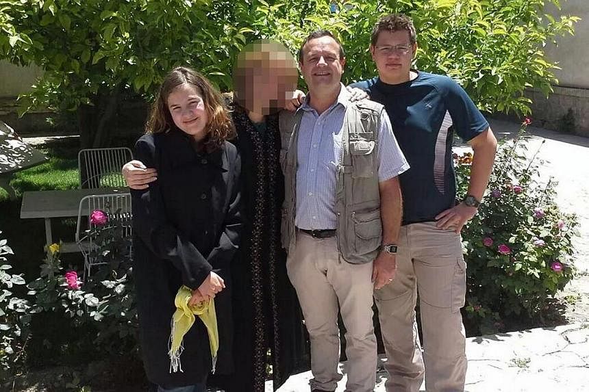 A picture released by the family shows the Groenewald family. Werner Groenewald, 46, head of an education charity (second from right), his son Jean-Pierre, 17 (right), his daughter Rode, 15(left), and one Afghan citizen have been killed in the latest
