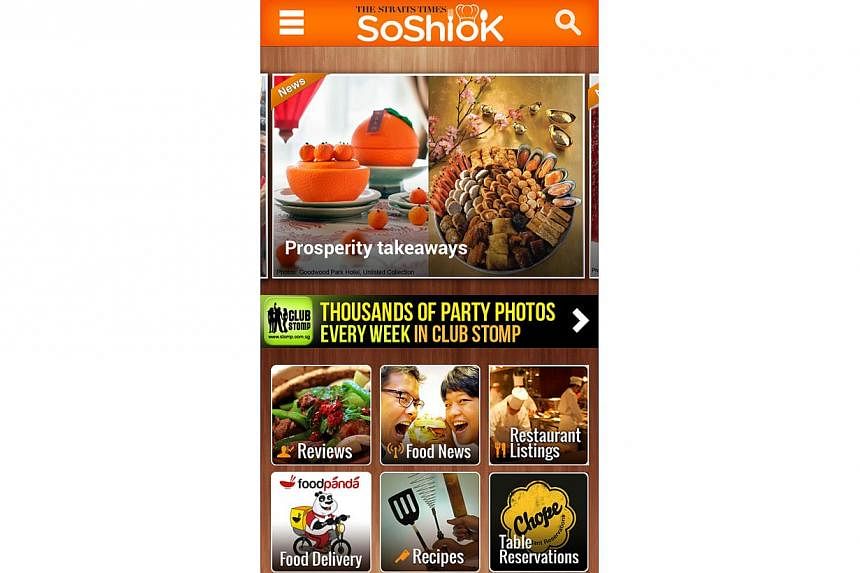 The Straits Times SoShiok app won the silver award in the Food &amp; Beverage category of the 10th annual Davey Awards, while AsiaOne's iPad app was recognised in the News category.&nbsp;-- PHOTO: ST FILE