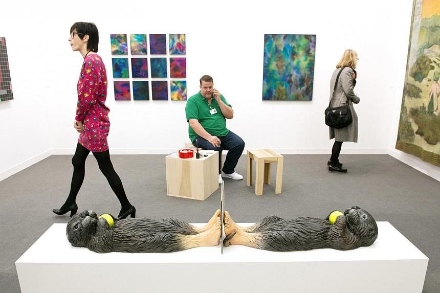 Artworks on display at Frieze London 2014, a contemporary art fair. -- PHOTO: LINDA NYLIND/ FRIEZE