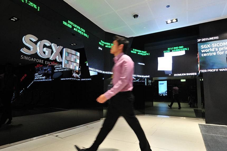 Interior of the SGX Centre, which houses the Singapore Exchange. SGX announced on Wednesday at 4am that the opening of the market will be delayed to 12.30pm later today after a software defect caused a system problem. -- ST PHOTO: LIM YAOHUI&nbsp;