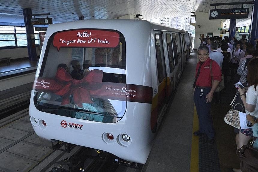 A new train car for the Bukit Panjang LRT line. Two of these new trains were added to the line last month and another 11 are due to be introduced next year. Plans to refurbish the line's older 19 train cars are under consideration.