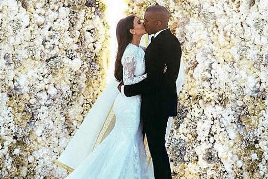 A tasteful image of Kim Kardashian and Kanye West exchanging a wedding kiss was the most-liked Instagram of 2014, the photo-oriented social media website said Wednesday. -- PHOTO: INSTAGRAM