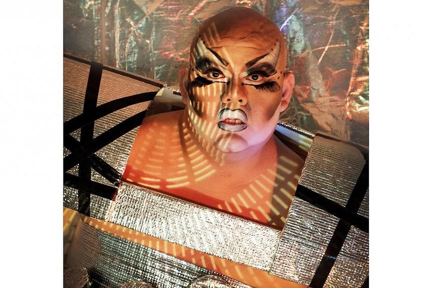 Performer and drag queen Becca d’Bus, also known as Eugene Tan, in a publicity poster for Teater Ekamatra’s English-language production, Paradise.&nbsp;-- PHOTO: TEATER EKAMATRA