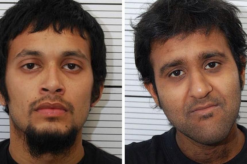 Nahin Ahmed (left) and Yusuf Sarwar (right), both 22 from Birmingham, were jailed for almost 13 years each on Friday after admitting they had joined an Al-Qaeda-linked group fighting in Syria.&nbsp;-- PHOTO: AFP