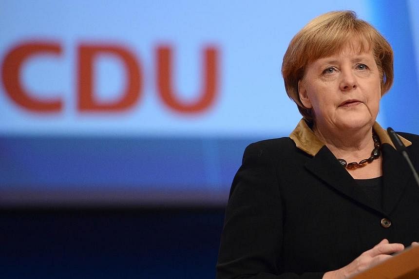 A majority of Germans want Angela Merkel to run for a fourth term as Chancellor and nearly three in four believe she would like to remain in office beyond 2017, when her current term ends, a new poll shows. -- PHOTO: AFP