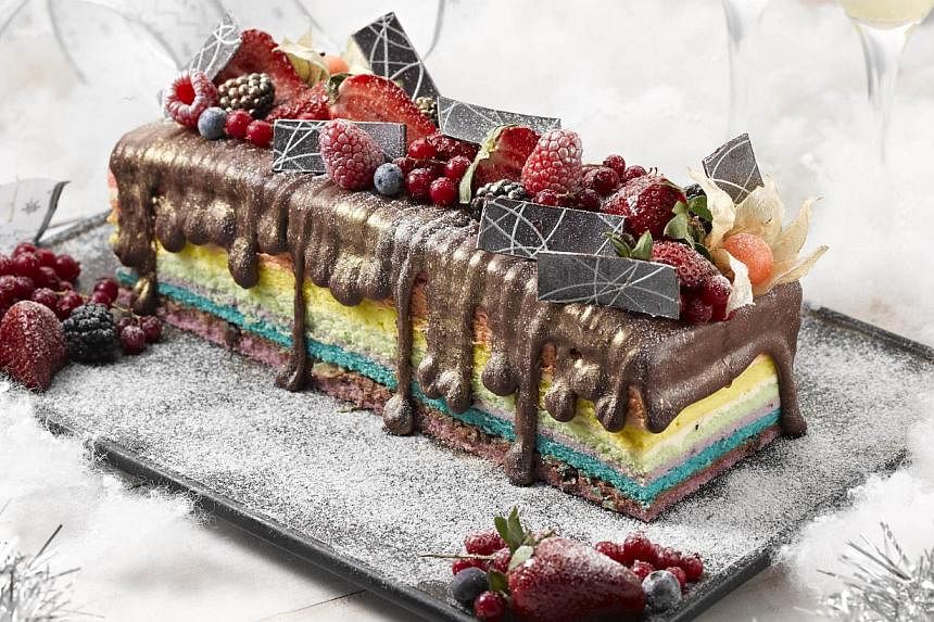 Rainbow log cake from Medzs. -- PHOTO:&nbsp;MEDZS